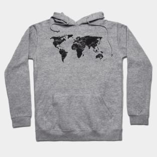 World Map Black Hoodie